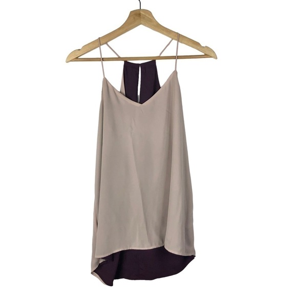 Express Barcelona Plum Purple & Pink Reversible Tank Top S - Picture 3 of 4